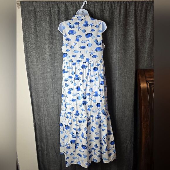 RACHEL ZOE Fish Print Midi Shirt Dress - Picture 7 of 12